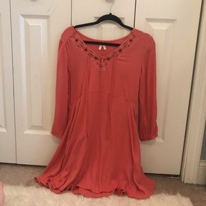 Coral and Maroon Dress